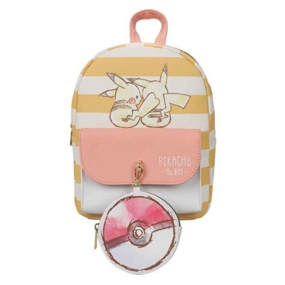 Pokemon Pikachu Poke Ball Mini-Backpack and Coin Purse Set - Picture 1 of 6